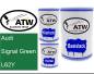 Preview: Audi, Signal Green, L62Y: 500ml Lackdose + 500ml Klarlack + 250ml Härter - Set, von ATW Autoteile West.